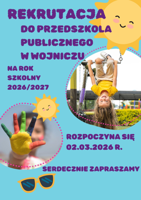 Rekrutacja do Przedszkola Publicznego w Wojniczu na rok szkolny 2026/2027